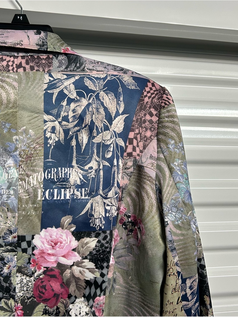 Boho Patchwork Floral Blazer in Blue, Pink & Olive - Picture 9 of 12